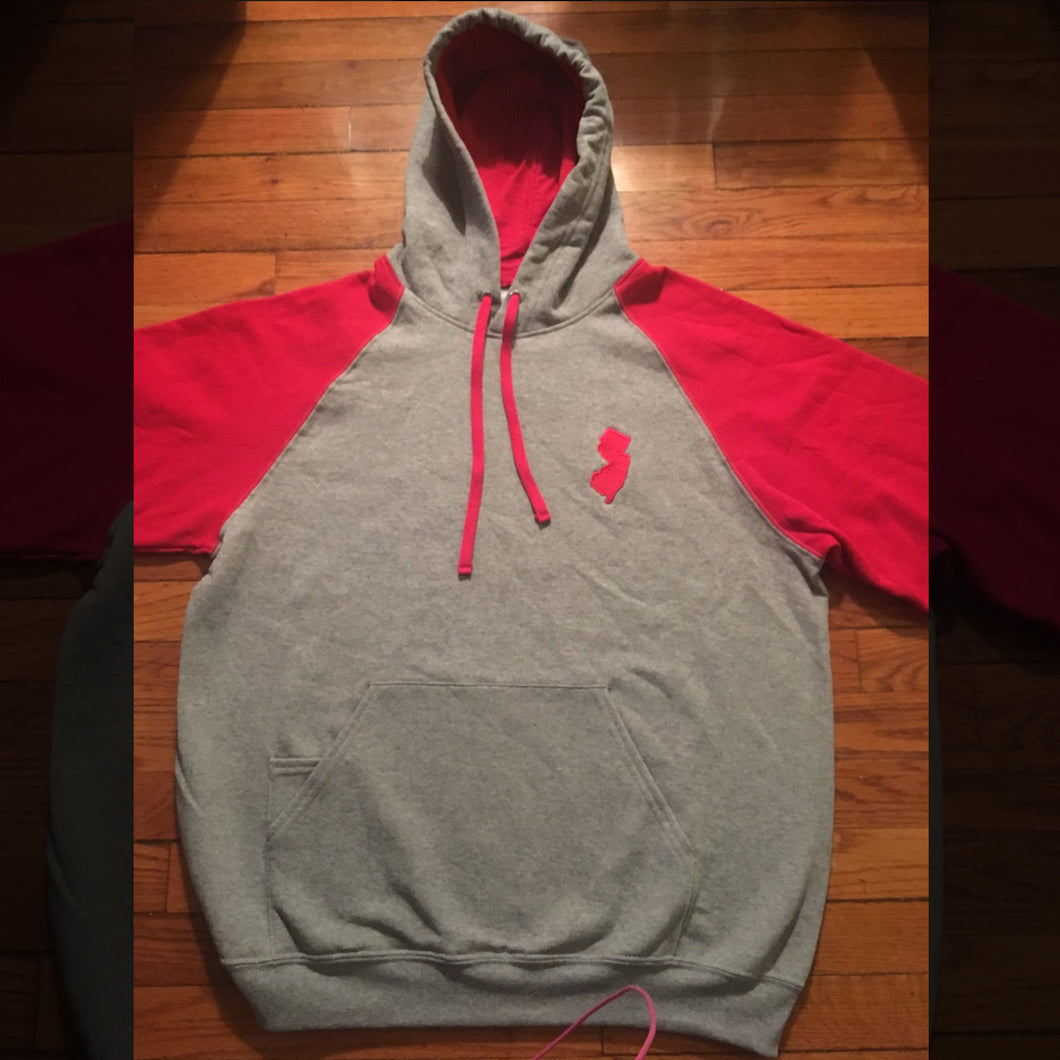 GSC GREY/RED 2 TONE PULLOVER HOODIE (RED LOGO)